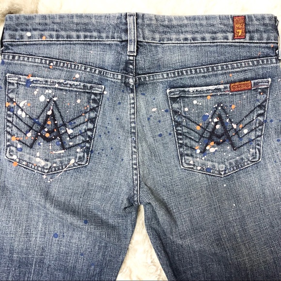 7 For All Mankind Ltd Edition Paint Splatter Jeans - Picture 5 of 7